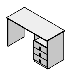 Straight table with drawer for bedroom