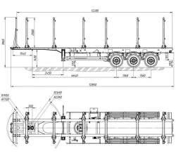 Semi-trailer sorting truck / semitrailer-pipe carrier STK 9010-20