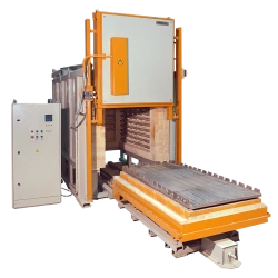 Pusher muffle electric resistance furnace with oxidising atmosphere, model SNOT