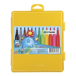 Crayons "Merry Toys", 12 colours, flushable, yellow plastic case, Europodweight