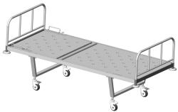 KF0-01-"MSK" (MSK-101M) - General hospital bed with headrest, on wheels, metal backrests, bed - steel sheet, mechanical