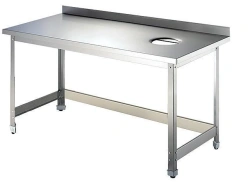 Metal table: production table of "Edelwood" trade mark