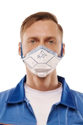 Personal respiratory protection equipment with filtering half-mask: respirator RK 6021 FFP2 NR D for protection against aerosols