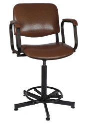 Work chair KR 01.00.08/RS 01.00.37 with removable armrests on a steel screw