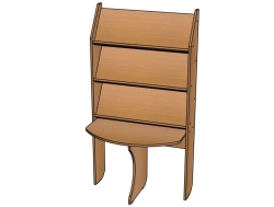1-sided bookcase with table, 3 shelves, table 520/ SZH126