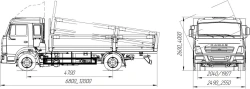 Special dump truck with three-sided unloading without CMU, modification 3957KA, on KAMAZ chassis of modifications 4308-G5.