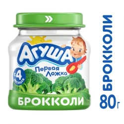 Puree of broccoli cabbage homogenised t.zn. "Agusha", 80 g. "Agusha", 80 g