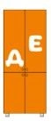 Study aids storage cupboard 4-door with letters. (School furniture brand "Interior" series "TDI School")
