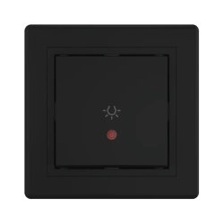 CADUCEUS ALING PRESTIGE Flush-mounted push-button light switch with indication 10AX, 250V~, black (soft touch), article no. 609I