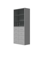 SHMYa SKB-2S Double-leaf medical cupboard with glass and drawers