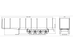 Semi-trailer sorting truck type 8785H4 with removable sides on axle MD.?2?1850?9??120?13 (gable axle) or on axle MD.?1?2050?9??1
