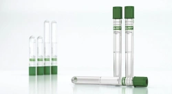 Vacuum tube for venous blood sampling "ZMT" filled with heparin salt with separating gel: sodium heparin with separating gel.