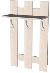 Wall rack with 3 hooks 600*270*1000 LDFB 16mm