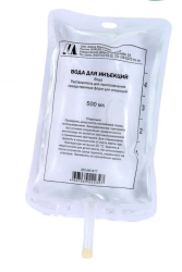 Water for injections, 500 ml.