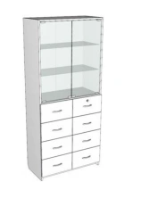 SHMLYa SKB-2S Double-leaf medical cupboard with glass and drawers