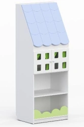 Wardrobe mod.4 "Houses". Size (w x d x h): 700 x 500 x 1880mm. (Furniture for kindergartens brand "Interior" series "TDI Kids")