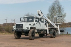 AGP-22T autohydro lift GAZ-33088 with 5 seats cabin 22M 80/250/300KG 10.6/7.7/7.2M