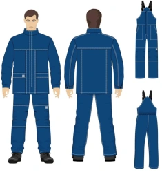 Men's suit (jacket, overalls) for protection against thermal risks of electric arc with incident energy value of 32,0 K
