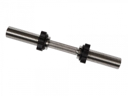 MB-BarM50-M490B Dumbbell bar, chrome-plated, length 490 mm, collapsible, 50 mm threaded bush, locking nut, rotating handle