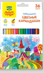 Coloured pencils Multi-Pulti "Incredible Adventures", 36 colours, three-edge, sharpened, cardboard, europodweight