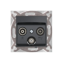 CADUCEUS ALING PRESTIGE Flush-mounted aerial TV/FM/SAT socket, graphite, item no. 6012S.2 (mechanism). 6012S.2 (mechanism)