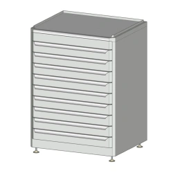 Tool cabinet with 9 drawers on adjustable supports (WxHxHxH) 625x540x900 mm