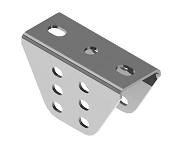 Universal fastening TSCU-D, with overall dimensions 53x73x130 mm, with metal thickness from 2,0 mm to 3,0 mm, hot-dip galvanised