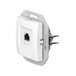 CADUCEUS ALING PRESTIGE Flush-mounted computer socket with Keystone RJ45 8P8C cat.6 FTP module, white, Art. no. 60150S.999. 6015