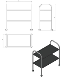 Procedure table with 2 shelves (series ST.P.P2)