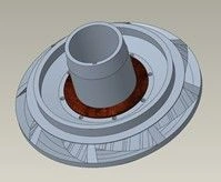Working wheel complete with washers, floating, MT5A-250, shaft 22 mm, Niresist / IMPELLER, S/A: FL, MT5A-250, 22MM, NI-RST artic
