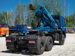 Special purpose vehicle with KMA type hydraulic loading crane on the basis of KAMAZ 53504 and its modifications 51K12N-U5