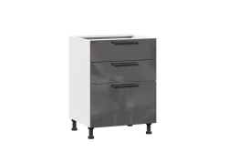 Gerda Anthracite LD.279140.000 Front set for kitchen cabinet 600 with 3 drawers (4) (Anthracite gloss)