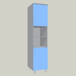 General purpose cupboard with two open shelves model MSHU-6