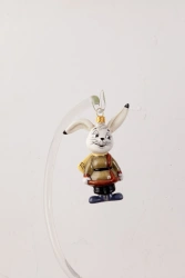 Licence Christmas tree toy made of glass "Papa Bunny"