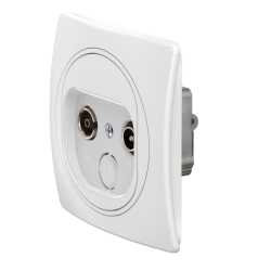 CADUCEUS ALING EON Flush-mounted aerial TV/FM feed-through socket, white, Art. No. E612P.00