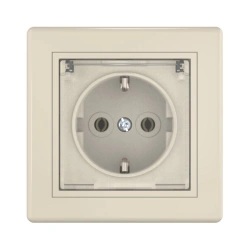 CADUCEUS ALING PRESTIGE Flush-mounted socket outlet with grounding without cover with cover with ceramic base 16A, 250V~, beige