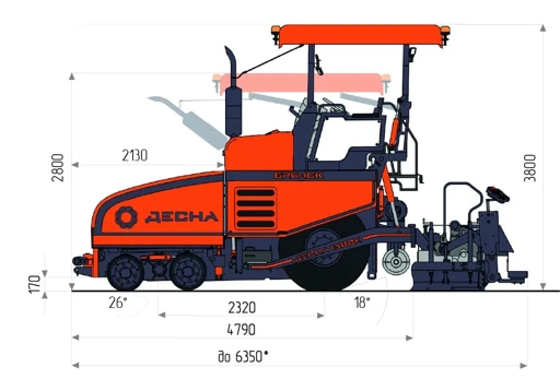 Wheel-Mounted Asphalt Paver for Road Construction ASF-K-2-07-1