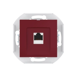 CADUCEUS ALING PRESTIGE Flush-mounted computer socket with Keystone RJ45 8P8C cat.6 FTP module, burgundy, item no. 60150S.3 (