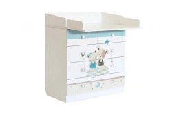 Polini kids Simple 1780 chest of drawers, Best Friends, white, article number 0001315.9.6
