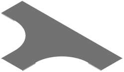 Radius cover of T-branch (tee) of self-supporting cable girder KLI 000 T, with overall dimensions from 150 mm to 1000 mm, with m