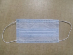 Medical non-sterile disposable three-layer mask made of non-woven material on elastic bands according to TU 32.50.50-001-1554864