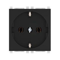 CADUCEUS ALING Experience Flush-mounted socket outlet with earthing without blinds 16A, 250V~, 2M, black (soft touch), art. 7410