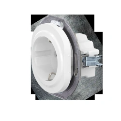 CADUCEUS ALING EON Flush-mounted socket with grounding socket with blinds with ceramic base 16A, 250V~, white, art. no. E601.0