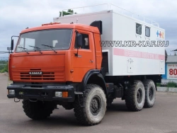 Laboratory truck (GPA, AIS, LKTST, KS, PKS, LVOLS, LIOC, ECHZ, LKKS) of model 574220 on KAMAZ-5350-D5 chassis.