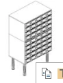 Catalogue cabinet, 2-module 45 drawers (5x9), on supports h382
