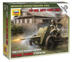 Assembled model "Soviet 45 mm gun"