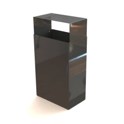 Stationary aluminium rectangular waste bin