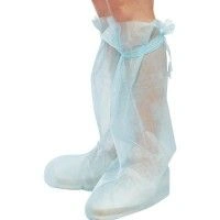 Disposable medical shoe covers high with ties