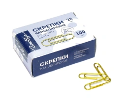 Paper clips 28 mm 100 pcs. coloured, gold