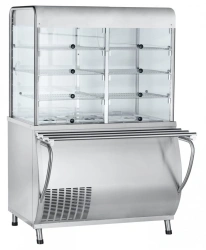 Refrigerated high-temperature display counter with a neutral cabinet PVV(H)-70M-C-01-NSH